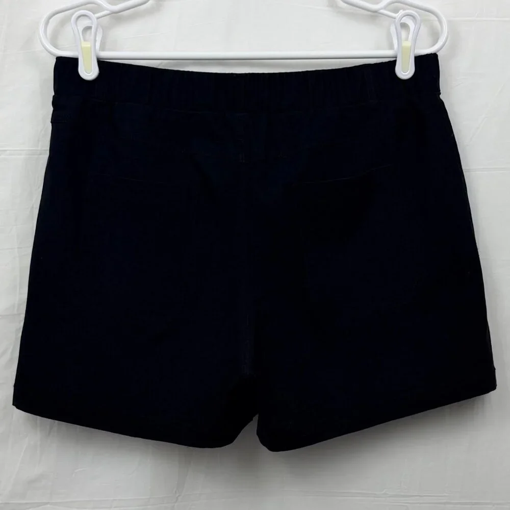 Elastic Waist 4 Pocket Shorts Women XL Black